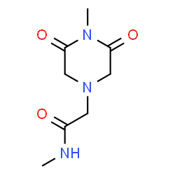 ChemSpider 2D Image | N-Methyl-2-(4-methyl-3,5-dioxo-1-piperazinyl)acetamide | C8H13N3O3