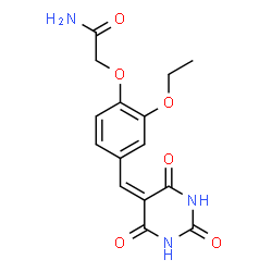 ChemSpider 2D Image | 2-{2-Ethoxy-4-[(2,4,6-trioxotetrahydro-5(2H)-pyrimidinylidene)methyl]phenoxy}acetamide | C15H15N3O6