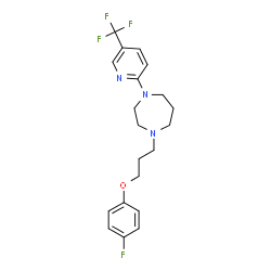 ChemSpider 2D Image | 1-[3-(4-Fluorophenoxy)propyl]-4-[5-(trifluoromethyl)-2-pyridinyl]-1,4-diazepane | C20H23F4N3O