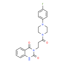 ChemSpider 2D Image | 3-{3-[4-(4-Fluorophenyl)-1-piperazinyl]-3-oxopropyl}-2,4(1H,3H)-quinazolinedione | C21H21FN4O3