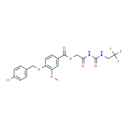 ChemSpider 2D Image | 2-Oxo-2-{[(2,2,2-trifluoroethyl)carbamoyl]amino}ethyl 4-[(4-chlorobenzyl)oxy]-3-methoxybenzoate | C20H18ClF3N2O6