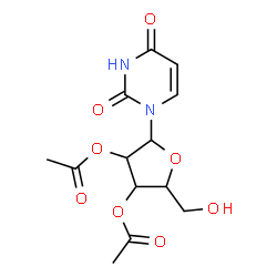 ChemSpider 2D Image | 1-(2,3-Di-O-acetylpentofuranosyl)-2,4(1H,3H)-pyrimidinedione | C13H16N2O8