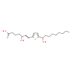 ChemSpider 2D Image | 5-Hydroxy-7-[5-(1-hydroxynonyl)-2-thienyl]-6-heptenoic acid | C20H32O4S