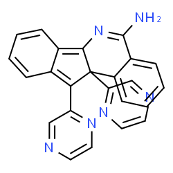 ChemSpider 2D Image | 11,11a-Di(2-pyrazinyl)-11aH-indeno[1,2-c]isoquinolin-5-amine | C24H16N6