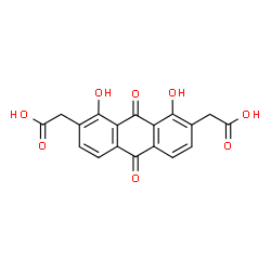 ChemSpider 2D Image | 2,2'-(1,8-Dihydroxy-9,10-dioxo-9,10-dihydroanthracene-2,7-diyl)diacetic acid | C18H12O8