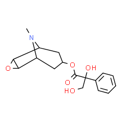 ChemSpider 2D Image | 9-Methyl-3-oxa-9-azatricyclo[3.3.1.0~2,4~]non-7-yl 2,3-dihydroxy-2-phenylpropanoate | C17H21NO5