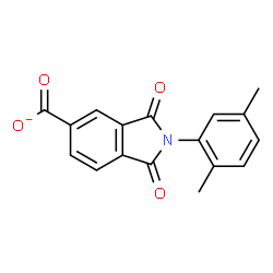 ChemSpider 2D Image | 2-(2,5-Dimethylphenyl)-1,3-dioxo-5-isoindolinecarboxylate | C17H12NO4