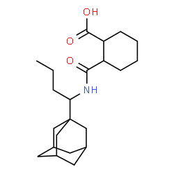 ChemSpider 2D Image | 2-{[1-(Adamantan-1-yl)butyl]carbamoyl}cyclohexanecarboxylic acid | C22H35NO3
