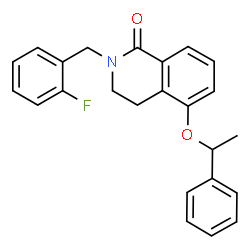 ChemSpider 2D Image | 2-(2-Fluorobenzyl)-5-(1-phenylethoxy)-3,4-dihydro-1(2H)-isoquinolinone | C24H22FNO2