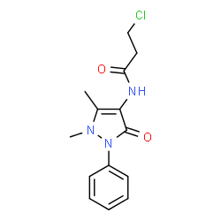 ChemSpider 2D Image | 3-Chloro-N-(1,5-dimethyl-3-oxo-2-phenyl-2,3-dihydro-1H-pyrazol-4-yl)propanamide | C14H16ClN3O2