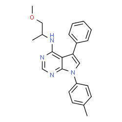ChemSpider 2D Image | N-(1-Methoxy-2-propanyl)-7-(4-methylphenyl)-5-phenyl-7H-pyrrolo[2,3-d]pyrimidin-4-amine | C23H24N4O