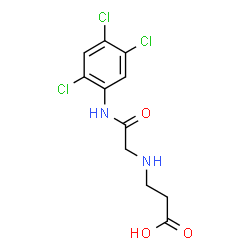 ChemSpider 2D Image | N-{2-Oxo-2-[(2,4,5-trichlorophenyl)amino]ethyl}-beta-alanine | C11H11Cl3N2O3