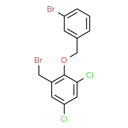 ChemSpider 2D Image | 2-[(3-Bromobenzyl)oxy]-1-(bromomethyl)-3,5-dichlorobenzene | C14H10Br2Cl2O
