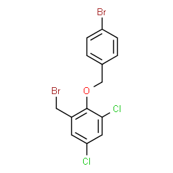 ChemSpider 2D Image | 2-[(4-Bromobenzyl)oxy]-1-(bromomethyl)-3,5-dichlorobenzene | C14H10Br2Cl2O