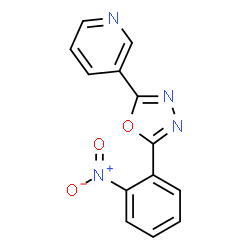 ChemSpider 2D Image | 3-[5-(2-Nitrophenyl)-1,3,4-oxadiazol-2-yl]pyridine | C13H8N4O3