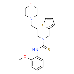 ChemSpider 2D Image | 3-(2-Methoxyphenyl)-1-[3-(4-morpholinyl)propyl]-1-(2-thienylmethyl)thiourea | C20H27N3O2S2
