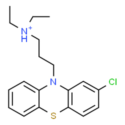 ChemSpider 2D Image | 3-(2-Chloro-10H-phenothiazin-10-yl)-N,N-diethyl-1-propanaminium | C19H24ClN2S