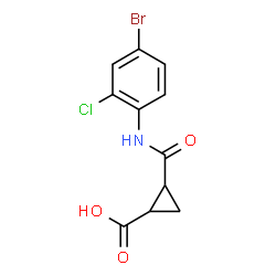 ChemSpider 2D Image | 2-[(4-Bromo-2-chlorophenyl)carbamoyl]cyclopropanecarboxylic acid | C11H9BrClNO3