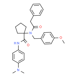 ChemSpider 2D Image | N-[4-(Dimethylamino)phenyl]-1-[(4-methoxybenzyl)(phenylacetyl)amino]cyclopentanecarboxamide | C30H35N3O3