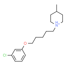 ChemSpider 2D Image | 1-[5-(3-Chlorophenoxy)pentyl]-4-methylpiperidinium | C17H27ClNO