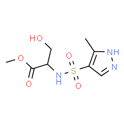 ChemSpider 2D Image | Methyl N-[(5-methyl-1H-pyrazol-4-yl)sulfonyl]serinate | C8H13N3O5S