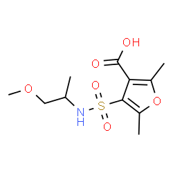 ChemSpider 2D Image | 4-[(1-Methoxy-2-propanyl)sulfamoyl]-2,5-dimethyl-3-furoic acid | C11H17NO6S