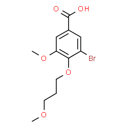 ChemSpider 2D Image | 3-Bromo-5-methoxy-4-(3-methoxypropoxy)benzoic acid | C12H15BrO5