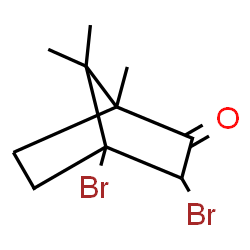 ChemSpider 2D Image | 3,4-Dibromo-1,7,7-trimethylbicyclo[2.2.1]heptan-2-one | C10H14Br2O