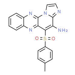 ChemSpider 2D Image | 5-((4-Methylphenyl)sulfonyl)imidazo[2',1':6,1]pyrido[2,3-b]quinoxalin-4-amine | C20H15N5O2S