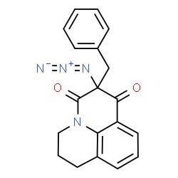 ChemSpider 2D Image | 2-Azido-2-benzyl-6,7-dihydro-1H,5H-pyrido[3,2,1-ij]quinoline-1,3(2H)-dione | C19H16N4O2