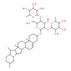 ChemSpider 2D Image | Solanid-5-en-3-yl 6-deoxyhexopyranosyl-(1->2)-[6-deoxyhexopyranosyl-(1->4)]hexopyranoside | C45H73NO14