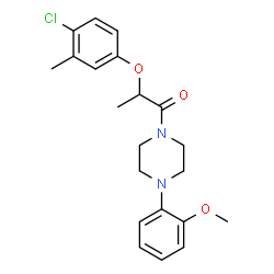 ChemSpider 2D Image | 2-(4-Chloro-3-methylphenoxy)-1-[4-(2-methoxyphenyl)-1-piperazinyl]-1-propanone | C21H25ClN2O3