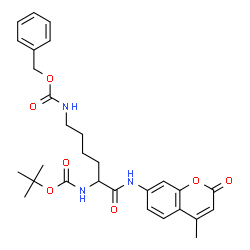 ChemSpider 2D Image | Benzyl {6-[(4-methyl-2-oxo-2H-chromen-7-yl)amino]-5-({[(2-methyl-2-propanyl)oxy]carbonyl}amino)-6-oxohexyl}carbamate | C29H35N3O7
