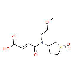 ChemSpider 2D Image | (2E)-4-[(1,1-Dioxidotetrahydro-3-thiophenyl)(2-methoxyethyl)amino]-4-oxo-2-butenoic acid | C11H17NO6S