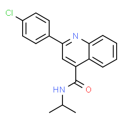 ChemSpider 2D Image | 2-(4-Chlorophenyl)-N-isopropyl-4-quinolinecarboxamide | C19H17ClN2O
