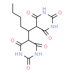 ChemSpider 2D Image | 5,5'-(1,1-Pentanediyl)di(2,4,6(1H,3H,5H)-pyrimidinetrione) | C13H16N4O6