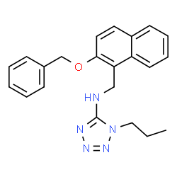 ChemSpider 2D Image | N-{[2-(Benzyloxy)-1-naphthyl]methyl}-1-propyl-1H-tetrazol-5-amine | C22H23N5O