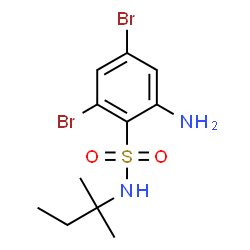 ChemSpider 2D Image | 2-Amino-4,6-dibromo-N-(2-methyl-2-butanyl)benzenesulfonamide | C11H16Br2N2O2S