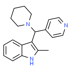 ChemSpider 2D Image | 2-Methyl-3-[1-piperidinyl(4-pyridinyl)methyl]-1H-indole | C20H23N3