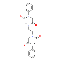 ChemSpider 2D Image | 1,1'-(1,2-Ethanediyl)bis(4-phenyl-2,5-piperazinedione) | C22H22N4O4