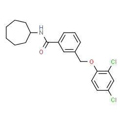 ChemSpider 2D Image | N-Cycloheptyl-3-[(2,4-dichlorophenoxy)methyl]benzamide | C21H23Cl2NO2