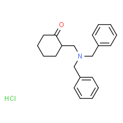 ChemSpider 2D Image | 2-((dibenzylamino)methyl)cyclohexanone hydrochloride | C21H26ClNO