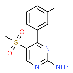 ChemSpider 2D Image | 4-(3-fluorophenyl)-5-methanesulfonylpyrimidin-2-amine | C11H10FN3O2S