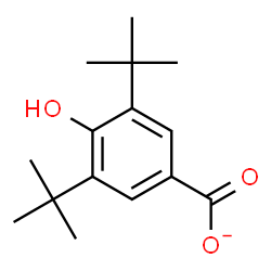 ChemSpider 2D Image | 4-Hydroxy-3,5-bis(2-methyl-2-propanyl)benzoate | C15H21O3