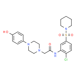 ChemSpider 2D Image | N-[2-Chloro-5-(1-piperidinylsulfonyl)phenyl]-2-[4-(4-hydroxyphenyl)-1-piperazinyl]acetamide | C23H29ClN4O4S
