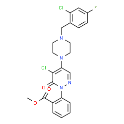 ChemSpider 2D Image | Methyl 2-{5-chloro-4-[4-(2-chloro-4-fluorobenzyl)-1-piperazinyl]-6-oxo-1(6H)-pyridazinyl}benzoate | C23H21Cl2FN4O3