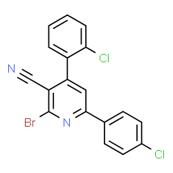 ChemSpider 2D Image | 2-Bromo-4-(2-chlorophenyl)-6-(4-chlorophenyl)nicotinonitrile | C18H9BrCl2N2