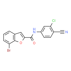 ChemSpider 2D Image | 7-Bromo-N-(3-chloro-4-cyanophenyl)-1-benzofuran-2-carboxamide | C16H8BrClN2O2