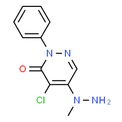 ChemSpider 2D Image | 4-Chloro-5-(1-methylhydrazino)-2-phenyl-3(2H)-pyridazinone | C11H11ClN4O