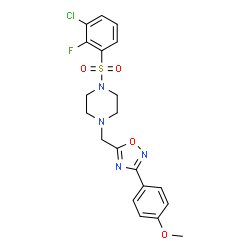 ChemSpider 2D Image | 1-[(3-Chloro-2-fluorophenyl)sulfonyl]-4-{[3-(4-methoxyphenyl)-1,2,4-oxadiazol-5-yl]methyl}piperazine | C20H20ClFN4O4S